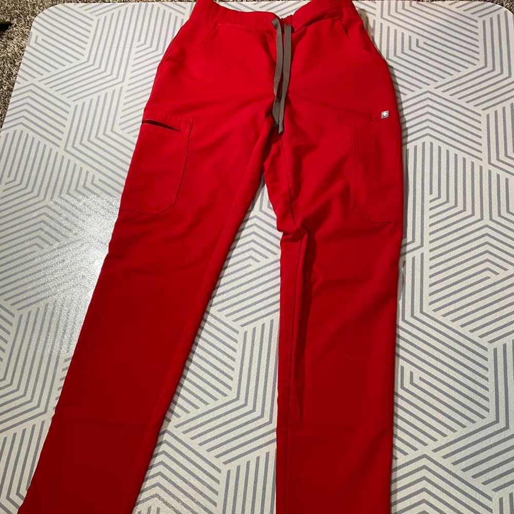 Figs Scrubs Red Yola XXS bottoms